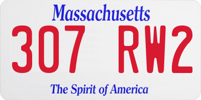 MA license plate 307RW2