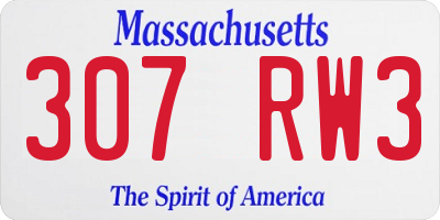 MA license plate 307RW3