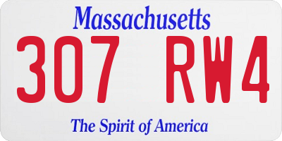MA license plate 307RW4