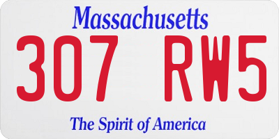 MA license plate 307RW5