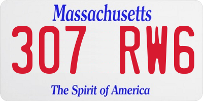MA license plate 307RW6
