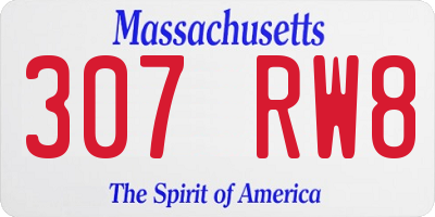 MA license plate 307RW8