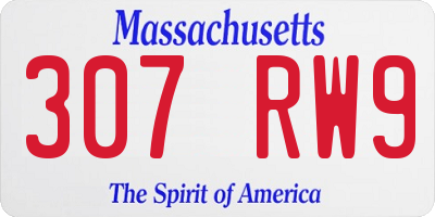 MA license plate 307RW9