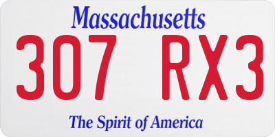 MA license plate 307RX3