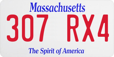 MA license plate 307RX4