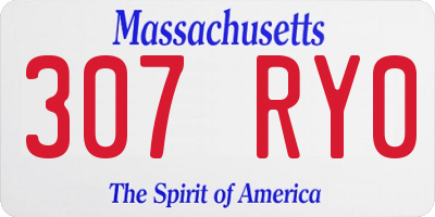 MA license plate 307RY0
