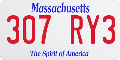 MA license plate 307RY3