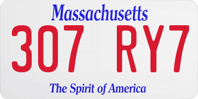 MA license plate 307RY7