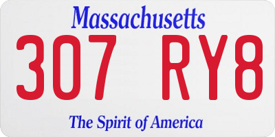 MA license plate 307RY8