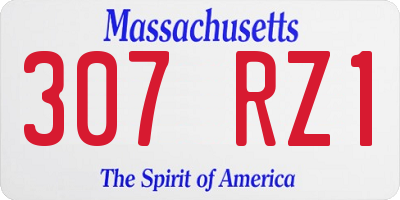 MA license plate 307RZ1
