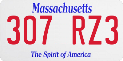 MA license plate 307RZ3