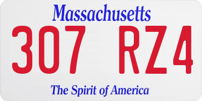 MA license plate 307RZ4
