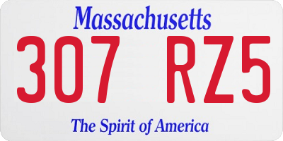 MA license plate 307RZ5