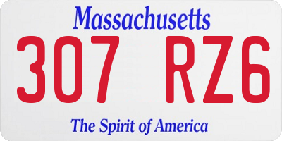 MA license plate 307RZ6