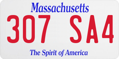 MA license plate 307SA4