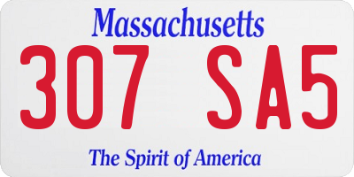 MA license plate 307SA5