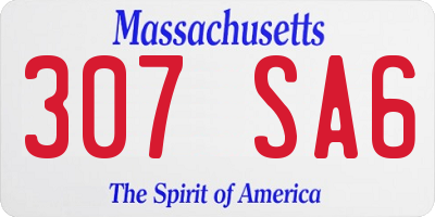 MA license plate 307SA6