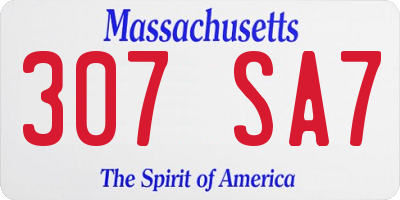 MA license plate 307SA7