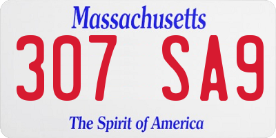 MA license plate 307SA9
