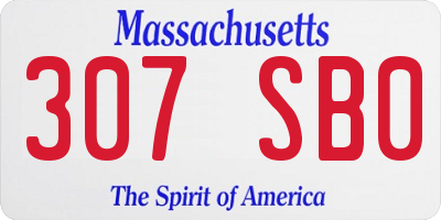 MA license plate 307SB0