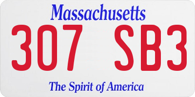 MA license plate 307SB3