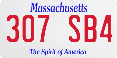 MA license plate 307SB4