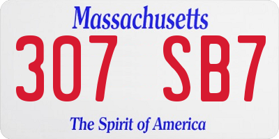 MA license plate 307SB7