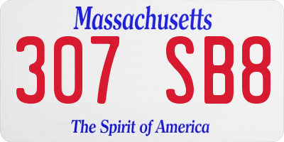 MA license plate 307SB8