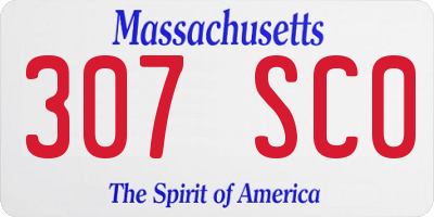 MA license plate 307SC0