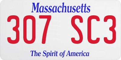 MA license plate 307SC3