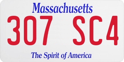 MA license plate 307SC4