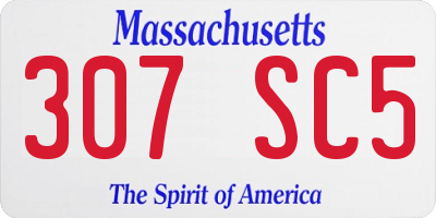 MA license plate 307SC5