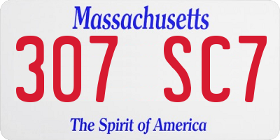 MA license plate 307SC7