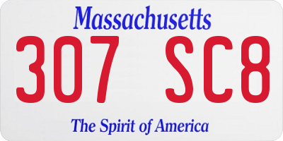 MA license plate 307SC8