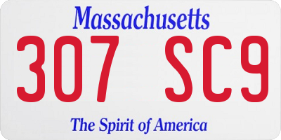 MA license plate 307SC9