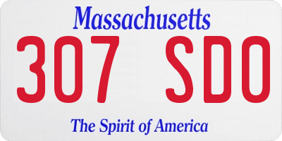 MA license plate 307SD0