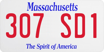 MA license plate 307SD1