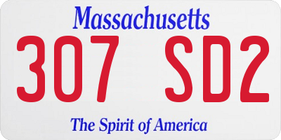 MA license plate 307SD2