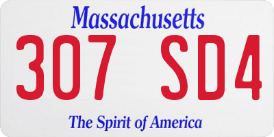 MA license plate 307SD4