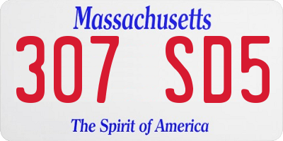 MA license plate 307SD5