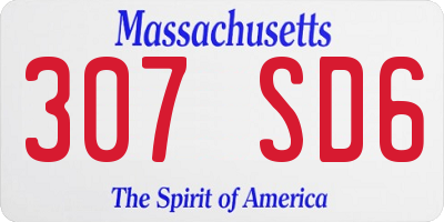 MA license plate 307SD6