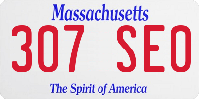 MA license plate 307SE0