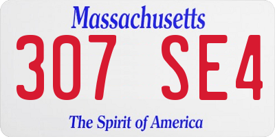 MA license plate 307SE4