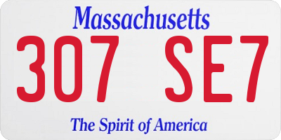 MA license plate 307SE7
