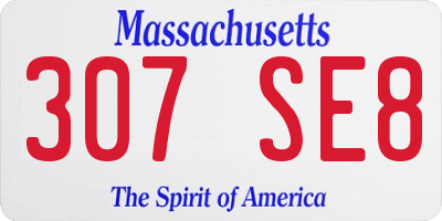 MA license plate 307SE8