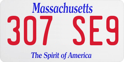 MA license plate 307SE9
