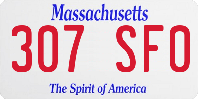 MA license plate 307SF0