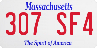 MA license plate 307SF4