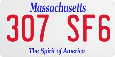 MA license plate 307SF6