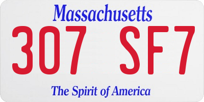 MA license plate 307SF7